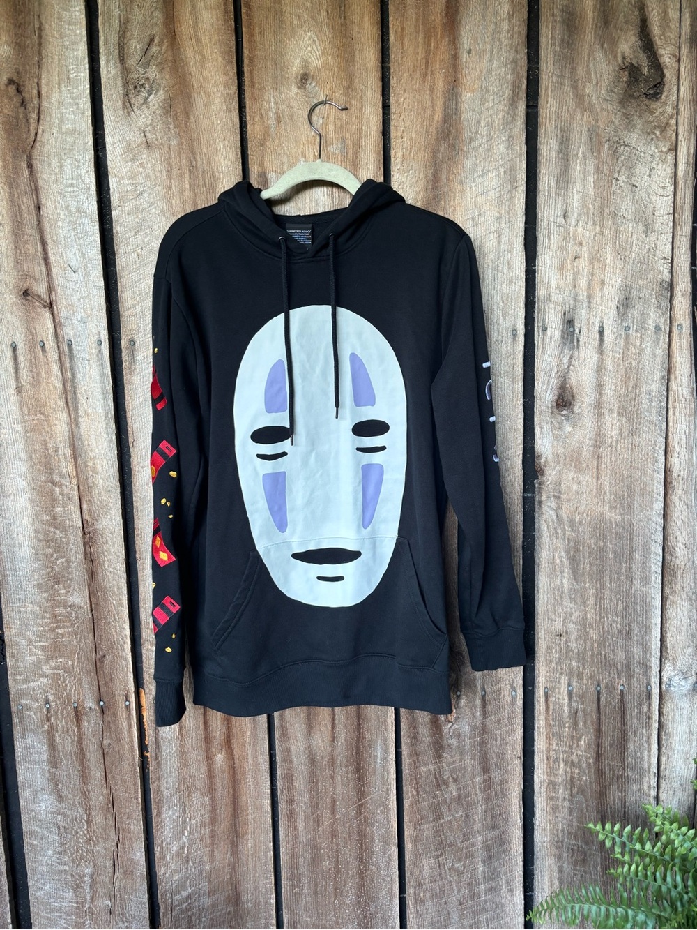 Studio Ghibli Spirited Away No Face Hoodie Black Pullover Medium Anime